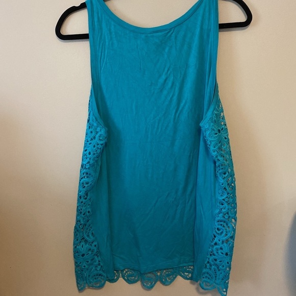 Lane Bryant Teal Lace Top 14/16 - Picture 4 of 5